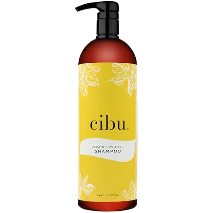 cibu REPAIR + PROTECT SHAMPOO 30086 RESTORES DAMAGED HAIR PROTECTS FROM BREAKAGE | SAFE FOR COLOR-TREATED HAIR | SMOOTHS & STRENGTHENS | SULFATE-FREE | GENTLE FOR DAILY USE | REFRESHING SCENT 1 LITER - Image 1