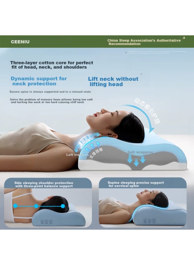 Ceeniu Pillow, Deep Sleep Cervical Pillow, Cervical Spine Support, Professional Medical Use, Adult Single Memory Foam Pillow Core, Ergonomic Desig - Image 2