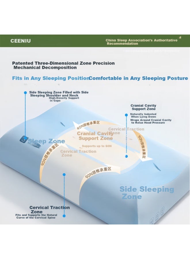 Ceeniu Pillow, Deep Sleep Cervical Pillow, Cervical Spine Support, Professional Medical Use, Adult Single Memory Foam Pillow Core, Ergonomic Desig - Image 4