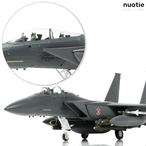 NUOTIE Classic American Eagle F-15E Twin-Engine Fighter Pre-Build Model Kits 1:100 Aircraft Alloy Diecast Airplane Military Display Model Aircraft for Collection or Gift - Image 3
