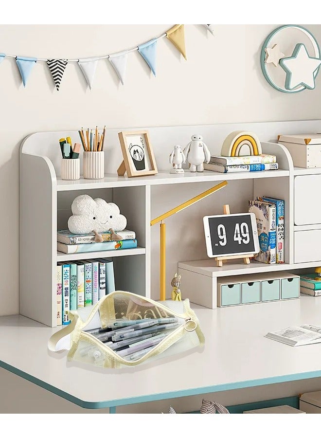 حافظة أقلام رصاص شبكية بيضاء كبيرة السعة بسحاب، حقيبة قرطاسية للمراهقين في المدارس والفتيات والفتيان والنساء، مثالية لتنظيم أقلام الرصاص والممحاة والمساطر وتخزين السفر - Image 3