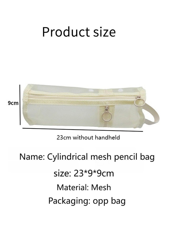حافظة أقلام رصاص شبكية بيضاء كبيرة السعة بسحاب، حقيبة قرطاسية للمراهقين في المدارس والفتيات والفتيان والنساء، مثالية لتنظيم أقلام الرصاص والممحاة والمساطر وتخزين السفر - Image 4