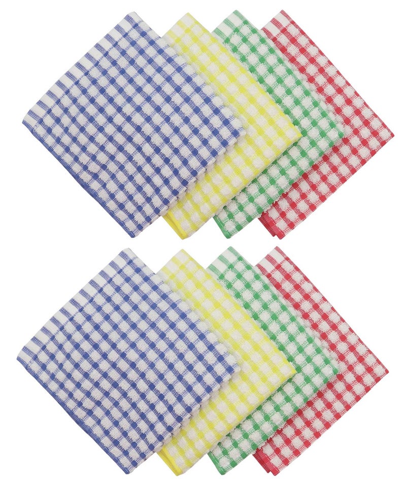 HFGBLG Cotton Cleaning Rags Terry Dish Cloths for Washing Dishes, Set of 8 Dish Rags for Cleaning, Light and Soft Dish Towels for Kitchen Drying Dishes, 11.8 Inch x 11.8 Inch (Mix Color) - Image 2
