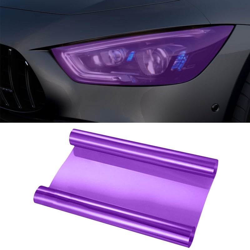 ZIMISI 118848 Inches Car Headlight Tint Film Self Adhesive Vinyl Wrap Protector Film Cuttable Car Tint Sticker Auto Modification Cover for Headlight Taillight Fog Brake Light Purple - Image 3