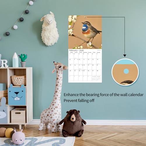 windrio 2026 Wall Calendar,Calendar 2026, November 2025 - December 2026, Wall Calendar Song Birds, 12" x 24" Opened,Full Page Months Thick & Sturdy Paper for Calendar Organizing & Planning - Image 4