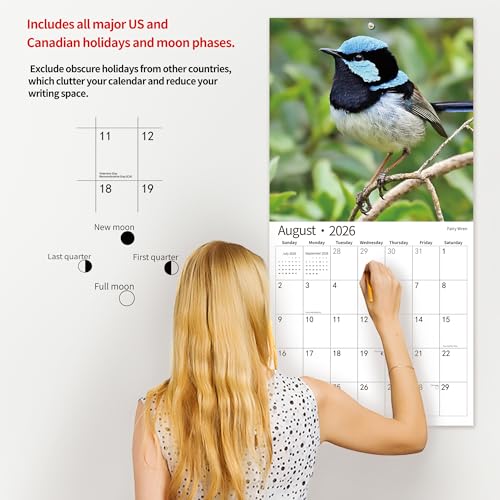 windrio 2026 Wall Calendar,Calendar 2026, November 2025 - December 2026, Wall Calendar Song Birds, 12" x 24" Opened,Full Page Months Thick & Sturdy Paper for Calendar Organizing & Planning - Image 5