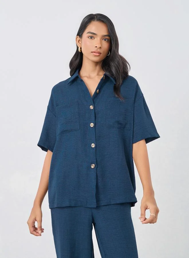 تايك تو Take Two Relaxed Fit Pocket Detail Shirt and Pants Co-Ords