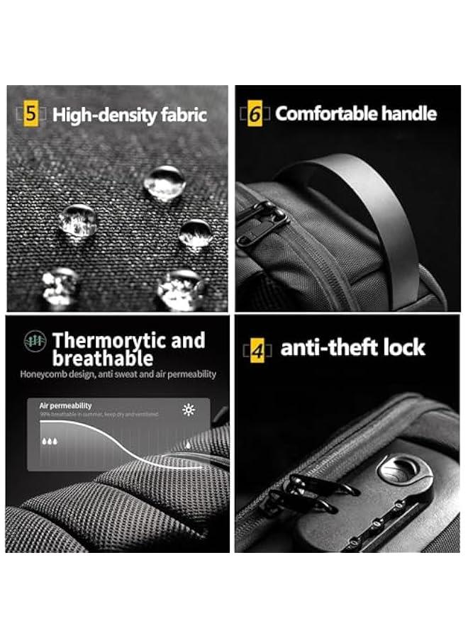 HOOKOR Carrying Case for Switch/Steam Deck/Steam Deck Legion Ally Gaming Handheld and Accessories Chest Bag, Protective Hard Shell Travel Bag with Anti-theft Lock & USB Extend Cable Charging Port - Image 2