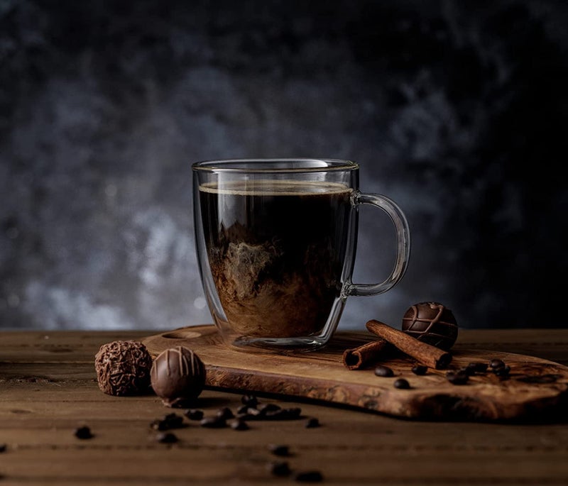 FS COOL Double Wall Glass Coffee Mugs 500ml Clear Heat Resistant Cups with Handle Insulated Cups for Coffee Cappuccino Tea Latte Set of 1 - Image 5