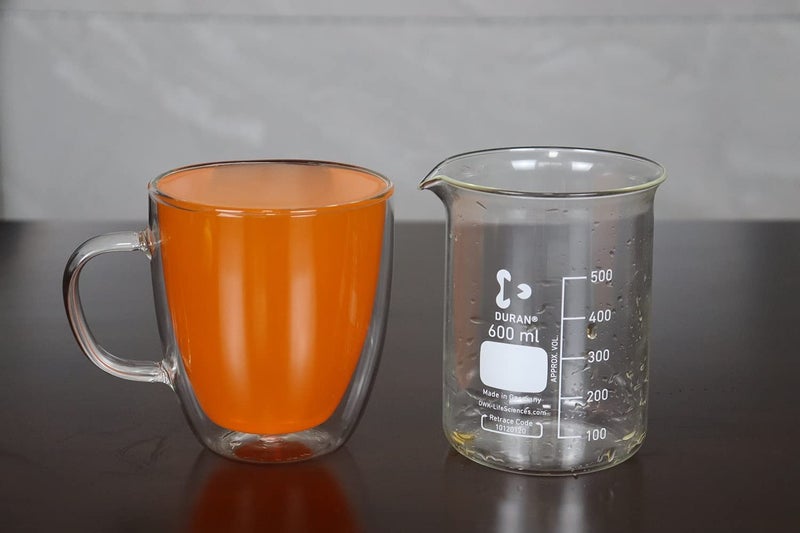 FS COOL Double Wall Glass Coffee Mugs 500ml Clear Heat Resistant Cups with Handle Insulated Cups for Coffee Cappuccino Tea Latte Set of 1 - Image 4