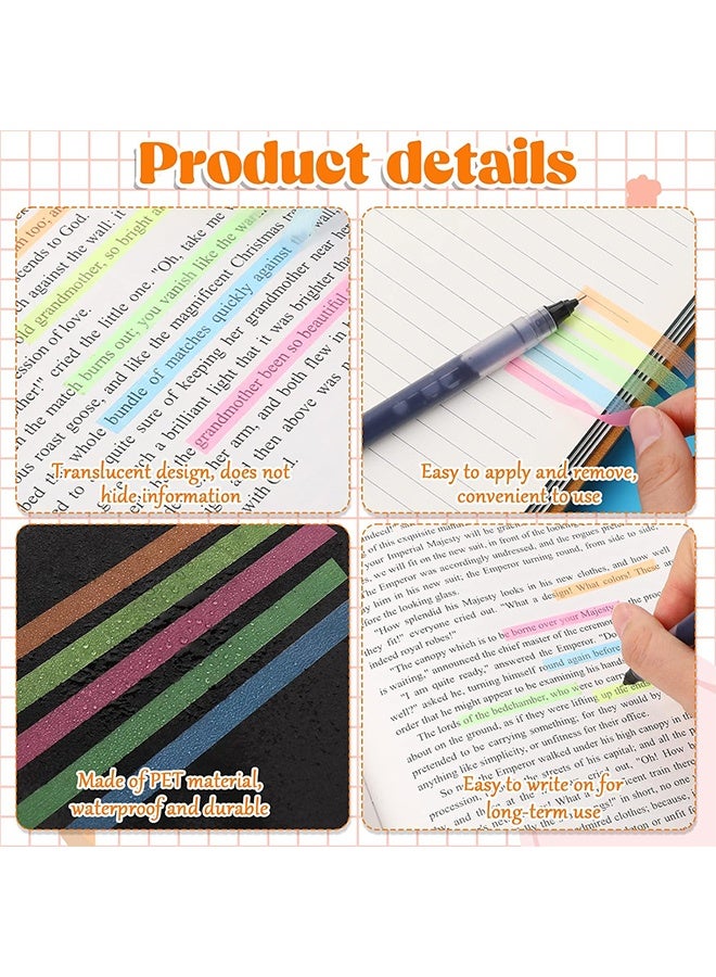 5 لفائف شرائط تمييز، شرائط ملونة، شرائط قابلة للإزالة، 0.32 بوصة × 16.4 قدم شريط شفاف ملون فلوري، شرائط تمييز قابلة للإزالة للقراءة وتدوين الملاحظات في الصف أو المنزل أو المكتب - Image 3