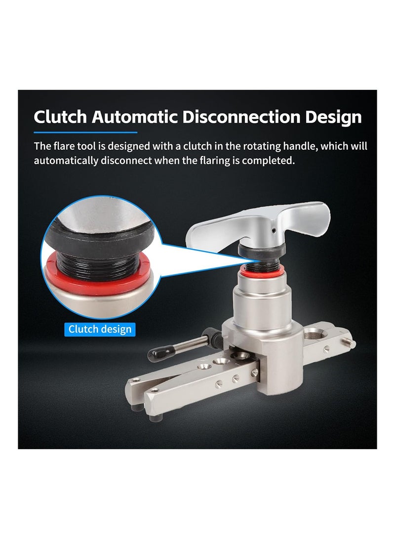 MVAQKLM  Brake Line Flaring Tool Kit Pipe Expander Set 1/4" - 3/4" Tubing Pipe Flare Tool HVAC 45° Eccentric Cone Type Flaring Tool with Pipe Cutter for Brass Copper Aluminum Pipes Refrigeration (5 in 1 Kit) - Image 5