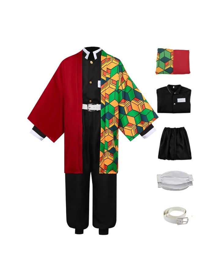 Halamodo قاتل الشياطين غيو توميوكا مجموعة أزياء كوزبلاي، ملابس لعب أدوار الأنمي، بما في ذلك الهاوري الخارجي، توب، سروال، لفائف القدمين، والحزام، مناسبة لاحتفالات عيد الميلاد، عروض المسرح، حفلات المواضيع، عروض المواهب، وأوقات مختلفة للبالغين - Image 1