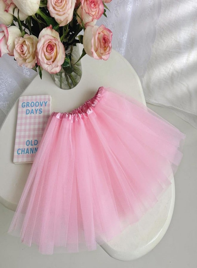 BGFKS Tutu Skirt for Girls,5 Pack Princess Party Favor Dress Skirt Set with hairclips for 2-8 Years.(Pink) - Image 2