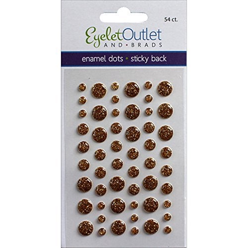 Eyelet Outlet Adhesive-Back Enamel Dots 54/Pkg-Glitter Gold - Image 3
