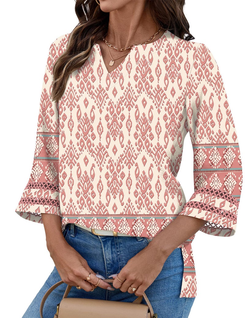 LOMON Spring Tops for Women 2026 3/4 Length Sleeve Womens Tops Boho Clothes for Women Womens Fashion 2026 Boho Clothes - Image 5