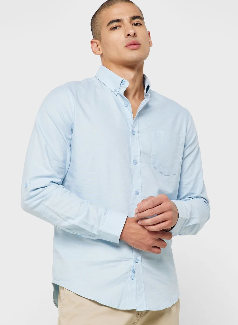 Robert Wood Long Sleeve Oxford Shirt