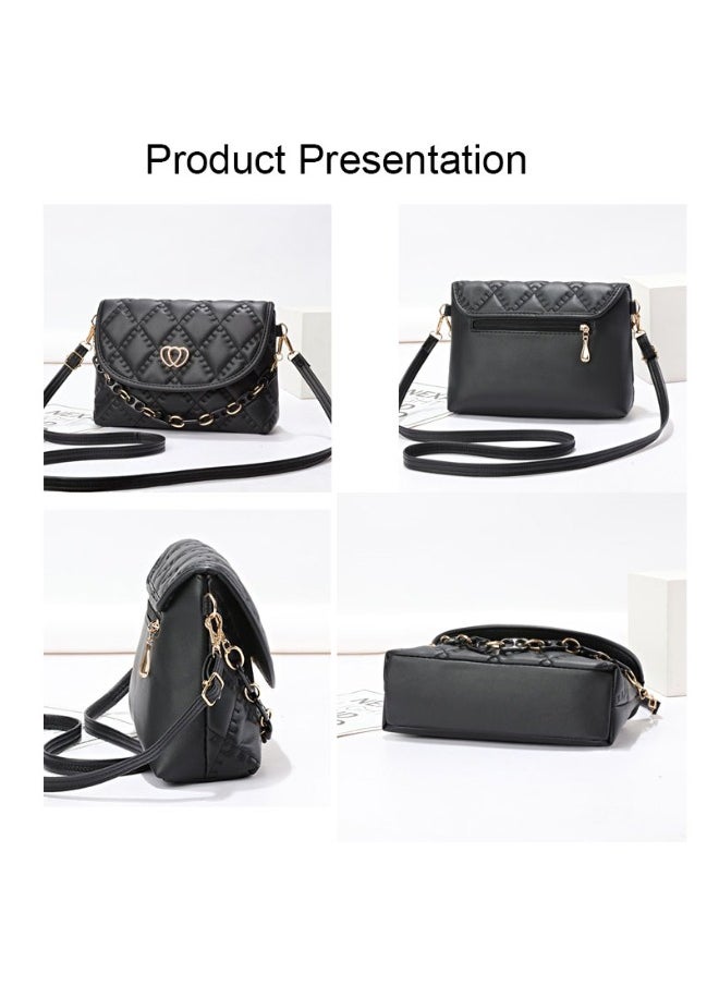 Generic - Women's Leather Shoulder Handbag, Multiple Styles Messenger Crossbody Bag Satchel Tote Bag - Black - Image 1