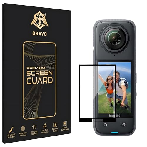 OHAYO Military Strength Screen Protector For Insta 360 X4| 9H+ Hardness, Strong Protection, Full Screen Edge-to-Edge Cover, Scratch Resistant, Bubble-Free Install, Ultra HD Clarity,With installation kit (Not Tempered Glass) - Image 1