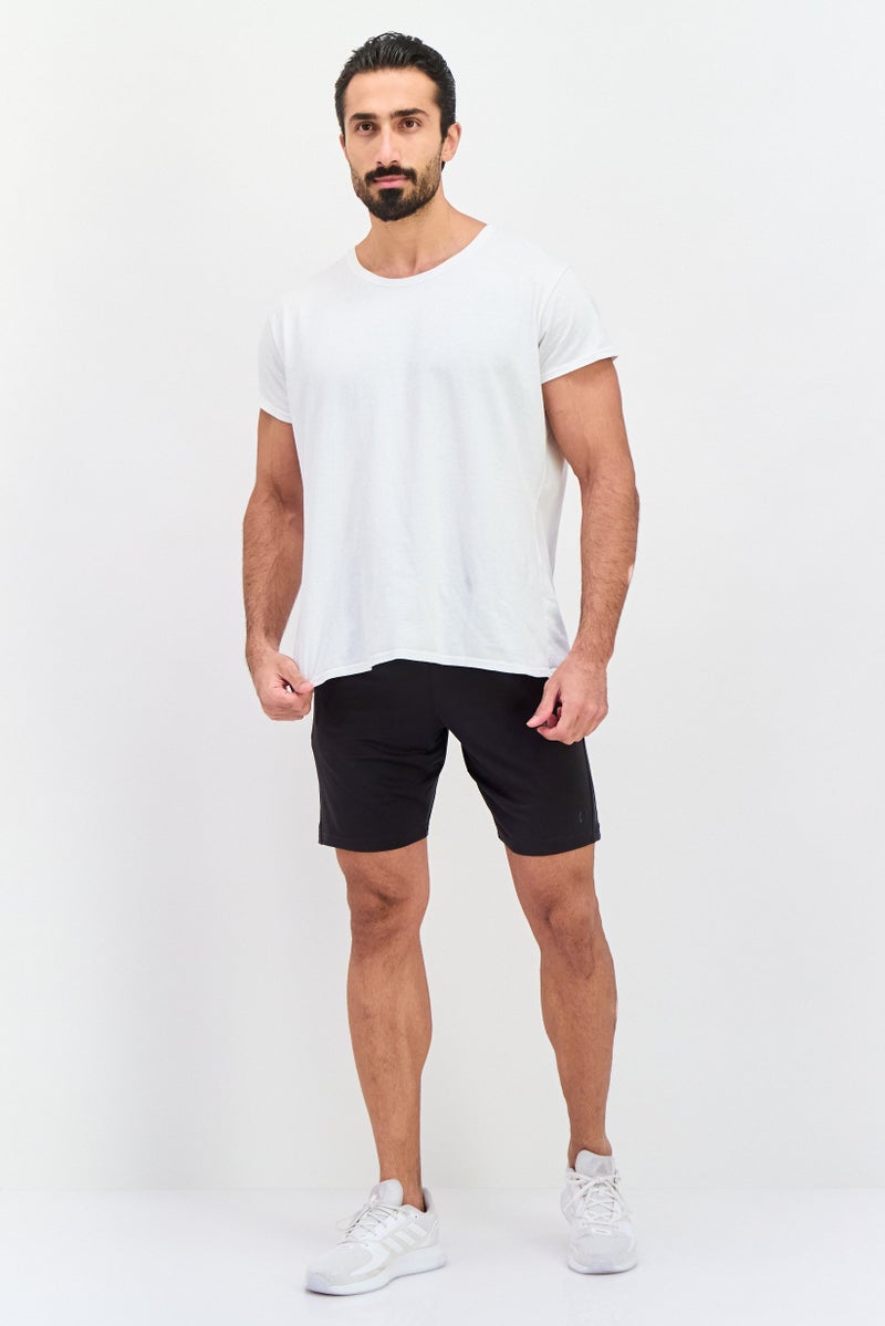 Layer 8 شورتات تدريبية رياضية للرجال، سادة، أسود - Image 4