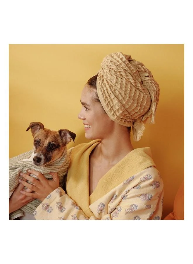 Zsa Zsa Zsu Solid Waffle Cotton Modal Face Towel 50x90 cm Yellow.