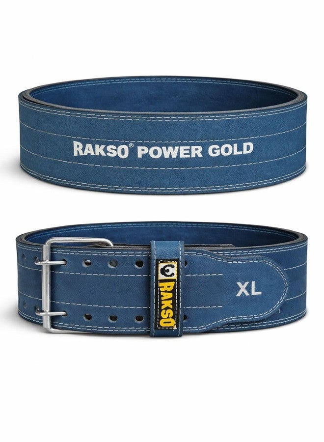 Rakso Power Gold Gym Belt for Men and Women - Lever Deadlift Belt for Workout, Powerlifting, Weight Lifting - Leather Exercise Belt for Back Support (M 42 INCH) - Image 1