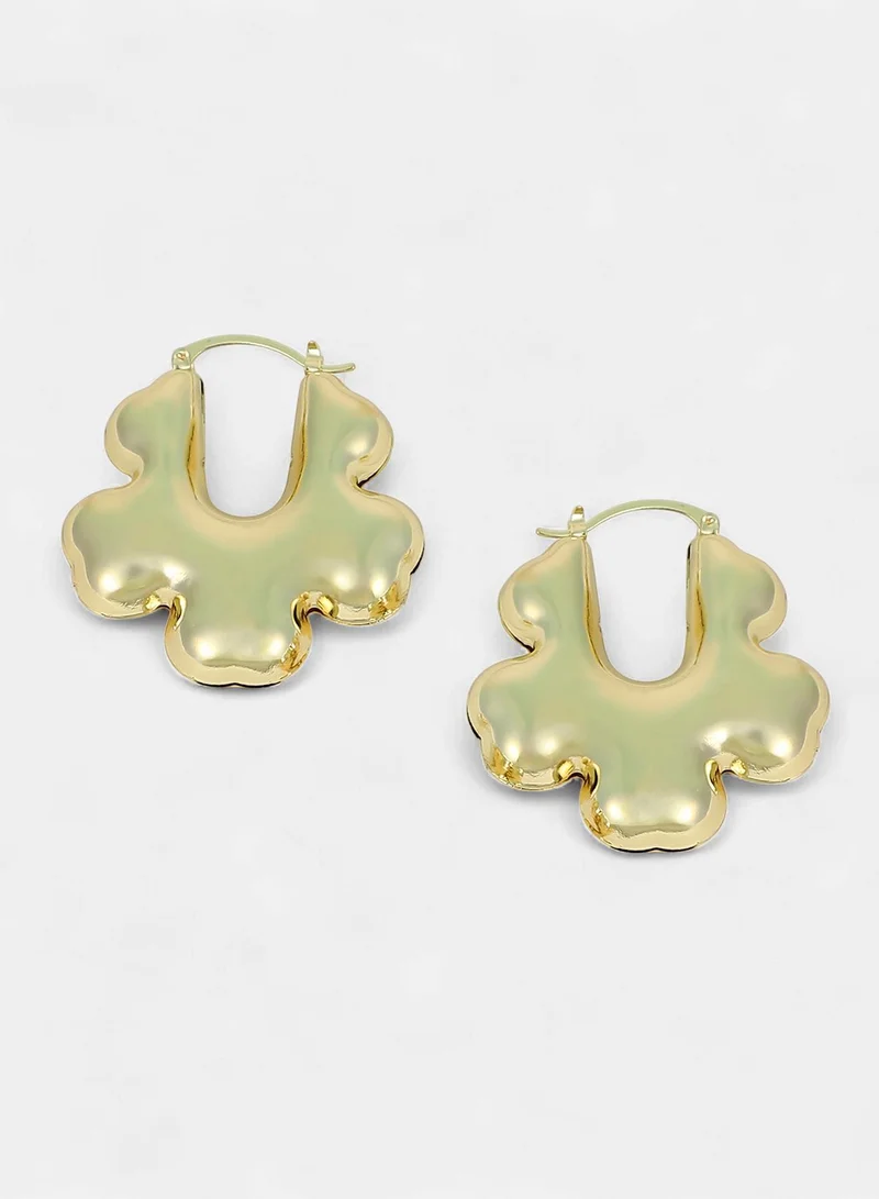 SOHI SOHI Women The Puffer-Bolt Hoop Earrings | California  Colour | One-Size | Metallic Alloy Material | Latch Back Closure | Earrings For Casual & Evening Wear