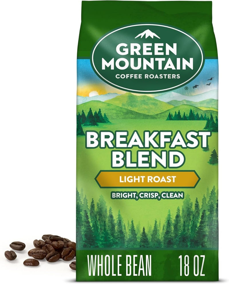 Green Mountain Coffee Roasters Breakfast Blend Whole Bean Coffee, Light Roast, 18 Ounce - Image 1