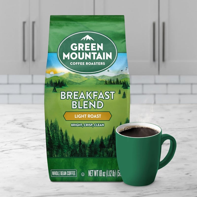 Green Mountain Coffee Roasters Breakfast Blend Whole Bean Coffee, Light Roast, 18 Ounce - Image 4