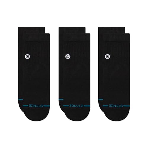 Stance Icon Quarter Socks 3-Pack, Black, Large - Image 5
