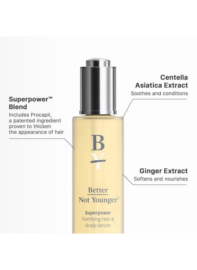 Better Not Younger Superpower Hair & Scalp Duo Set - Fortifying 2fl.oz. plus Liquid Comb - Leave-in Serum w/ Massaging Applicator for Stronger, Thicker, Fuller  - Image 3