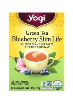 Yogi Tea Green Tea Blueberry Slim Life 16 Tea Bags 1.12 oz (32 g)  - Image 1