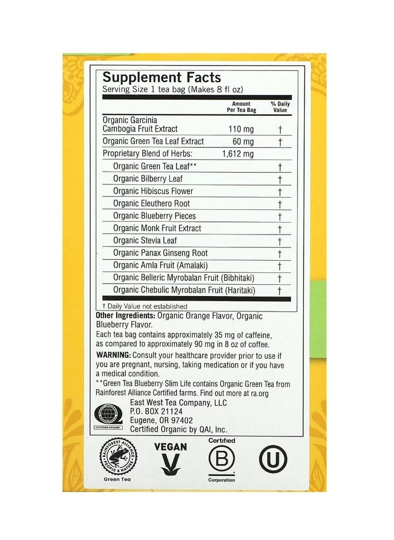 Yogi Tea Green Tea Blueberry Slim Life 16 Tea Bags 1.12 oz (32 g)  - Image 2