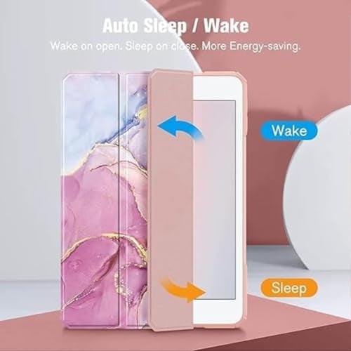 ProElite Case Cover for OnePlus Pad Lite 11 inch Case, Smart Flip Case Cover for OnePlus Pad Lite 11 inch Case Translucent Back with Stylus Pen [Auto Sleep Wake Feature], Marble Pink - Image 2