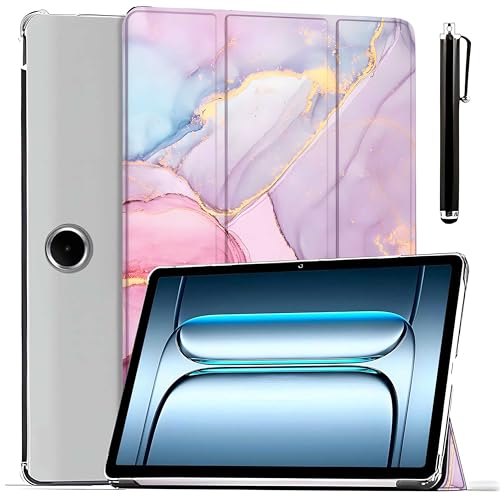 ProElite Case Cover for OnePlus Pad Lite 11 inch Case, Smart Flip Case Cover for OnePlus Pad Lite 11 inch Case Translucent Back with Stylus Pen [Auto Sleep Wake Feature], Marble Pink - Image 1