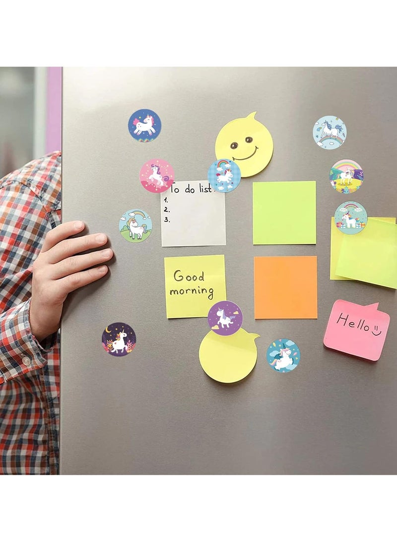 قوس قزح أورينبو 1000 ملصق يونيكورن للأطفال 2.5 سم لاصق ذاتي، ملصقات يونيكورن كيوت لتزيين الأعمال اليدوية، ملصقات للحرف المدرسية، حفلات أعياد الميلاد، زينة الهدايا، 2 لفة بـ 16 تصميم - Image 2