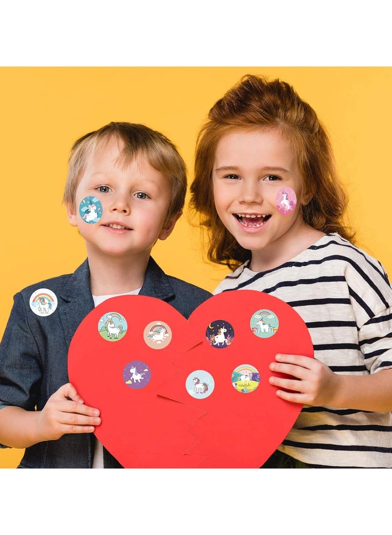 قوس قزح أورينبو 1000 ملصق يونيكورن للأطفال 2.5 سم لاصق ذاتي، ملصقات يونيكورن كيوت لتزيين الأعمال اليدوية، ملصقات للحرف المدرسية، حفلات أعياد الميلاد، زينة الهدايا، 2 لفة بـ 16 تصميم - Image 3