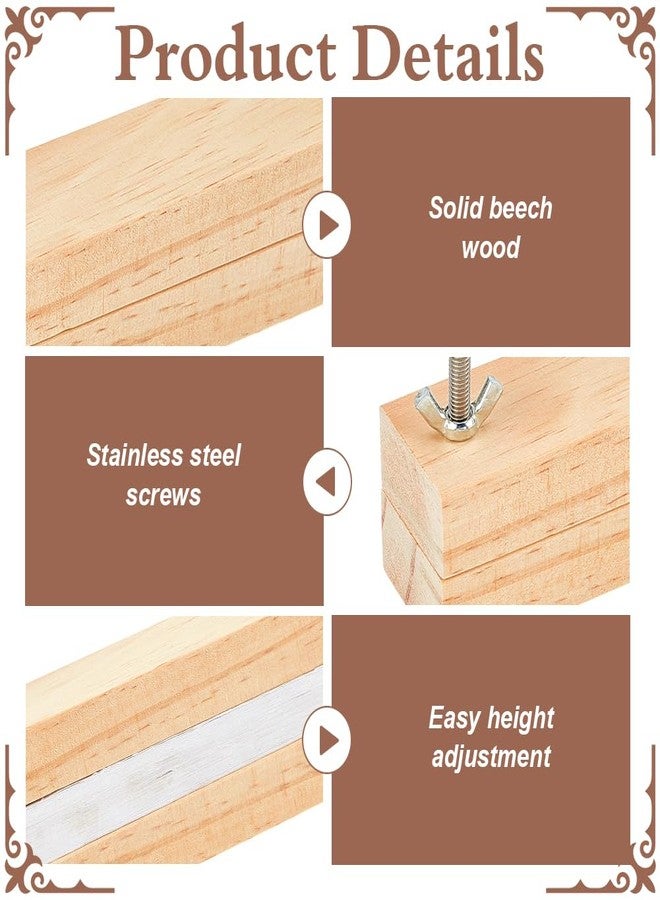 BENECREAT Wooden Beech Bookbinding Press, 9.8x1.5inch Large Book Binding Tool Portable Book Press Bookbinding for Home, School, Office DIY Bookbinding - Image 4