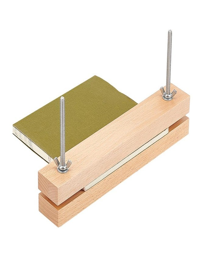 BENECREAT Wooden Beech Bookbinding Press, 9.8x1.5inch Large Book Binding Tool Portable Book Press Bookbinding for Home, School, Office DIY Bookbinding - Image 1