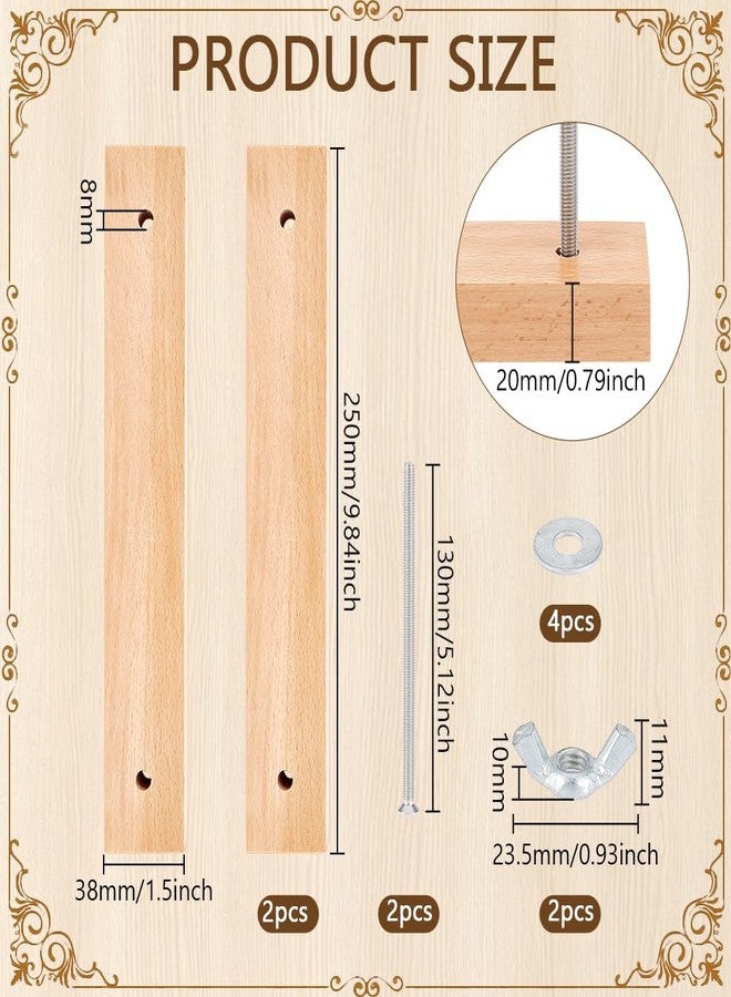 BENECREAT Wooden Beech Bookbinding Press, 9.8x1.5inch Large Book Binding Tool Portable Book Press Bookbinding for Home, School, Office DIY Bookbinding - Image 2