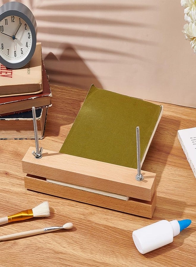 BENECREAT Wooden Beech Bookbinding Press, 9.8x1.5inch Large Book Binding Tool Portable Book Press Bookbinding for Home, School, Office DIY Bookbinding - Image 5