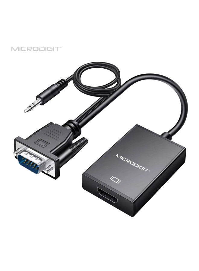 محول عرض صوتي إلى مخرج واجهة الوسائط المتعددة عالية الوضوح 1080 بيكسل عالي الدقة بدعم صوت التي في -إيه في- إتش دي تي في مع كابل USB أسود - Image 1