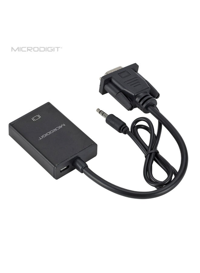 محول عرض صوتي إلى مخرج واجهة الوسائط المتعددة عالية الوضوح 1080 بيكسل عالي الدقة بدعم صوت التي في -إيه في- إتش دي تي في مع كابل USB أسود - Image 2