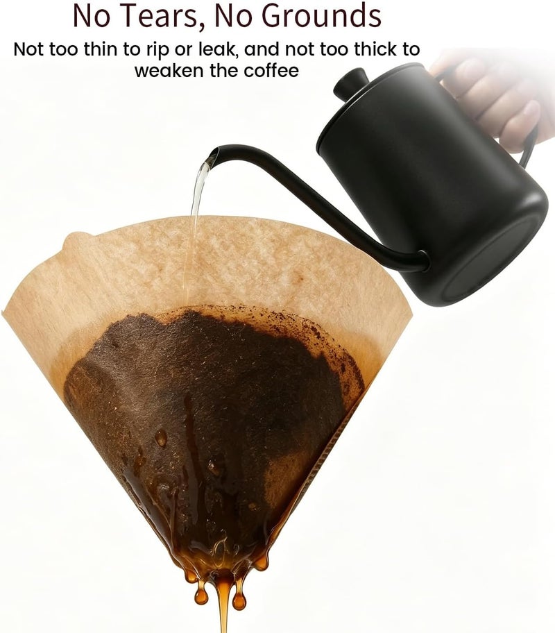 Clinuse Coffee Filters, Size 02 Unbleached Cone Filters, 200 Count Disposable Natural Paper Filters 2-4 Cup, 02 Cone For Pour Over and Drip Coffee Maker Advanced minimal build - Image 3