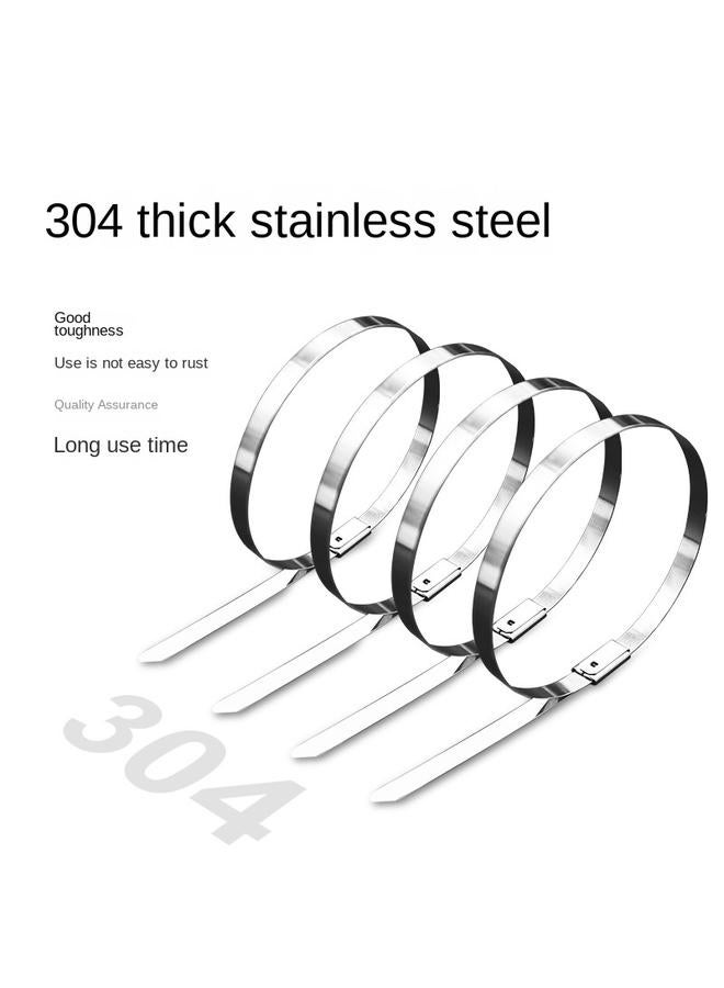 Bluejw 304 Stainless Steel Cable Tie 4.6 Wide Metal Steel Wire High Temperature Resistant Outdoor Binding Steel Cable Tie Fixed Binding With Binding  - Image 4