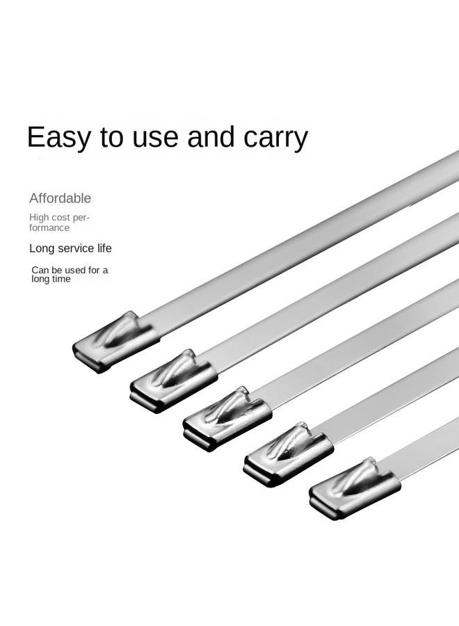 Bluejw 304 Stainless Steel Cable Tie 4.6 Wide Metal Steel Wire High Temperature Resistant Outdoor Binding Steel Cable Tie Fixed Binding With Binding  - Image 3