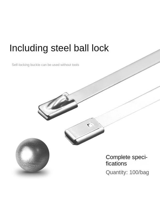 Bluejw 304 Stainless Steel Cable Tie 4.6 Wide Metal Steel Wire High Temperature Resistant Outdoor Binding Steel Cable Tie Fixed Binding With Binding  - Image 5