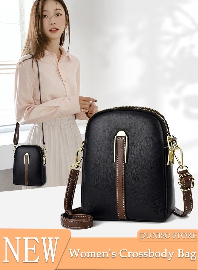 DUNISO Compact Crossbody Bag for Women Waterproof Multipurpose Shoulder Bag Handbag for Travel Dating Shopping Retro Purse Bag with Detachable Strap Fashion Satchel - Image 1