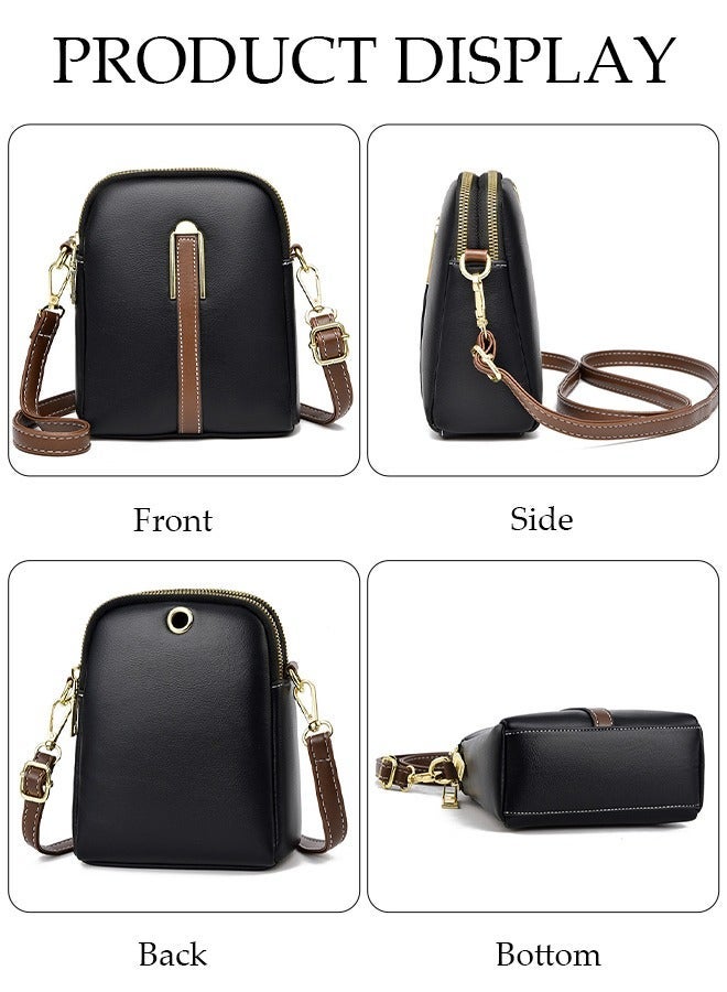 DUNISO Compact Crossbody Bag for Women Waterproof Multipurpose Shoulder Bag Handbag for Travel Dating Shopping Retro Purse Bag with Detachable Strap Fashion Satchel - Image 5