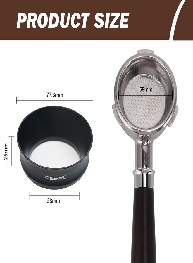 Cheerwe 58mm Magnetic Espresso Dosing Funnel, Espresso Coffee Dosing Ring, 25mm Anodized Aluminum Dosing Funnel with 8 Magnets Compatible with 58mm Portafilter - Image 3